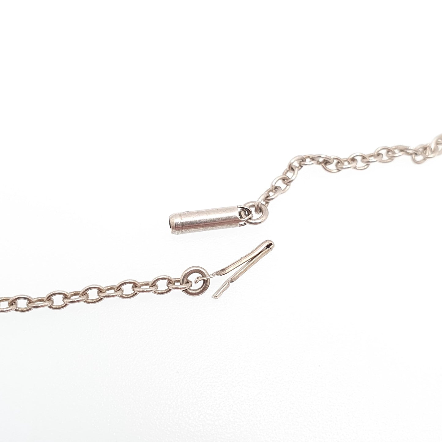 Antique Solid Silver Chain Necklace Cable Link 40cm 15.7" 3.69g Trace Oval Links Genuine Womens Vintage Old Retro Jewelry Jewellery