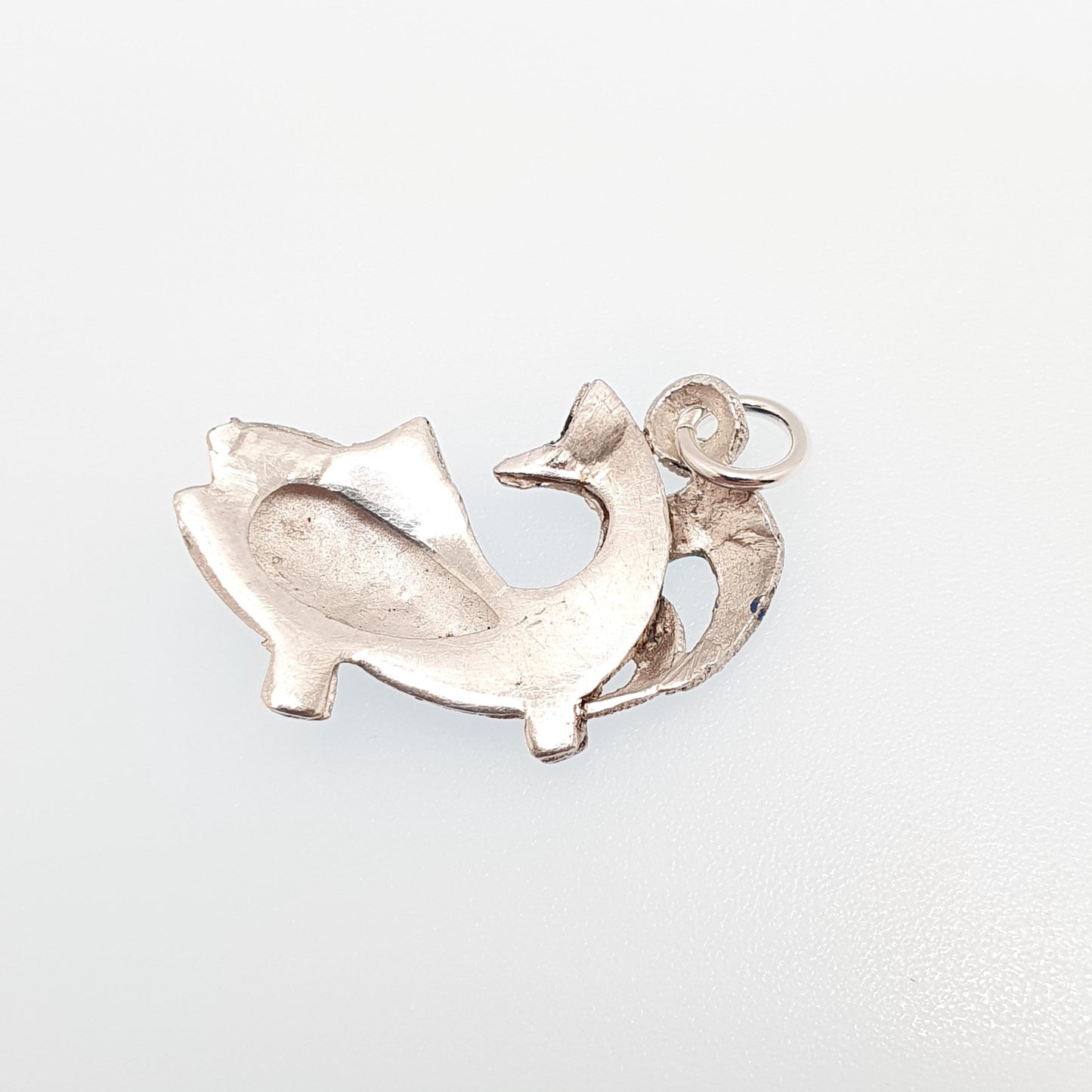 Vintage Solid Silver Enamel Fish Pendant Coral Necklace Chinese Handmade Vintage Pisces Sea Animal Mens Womens Jewelry Jewellery