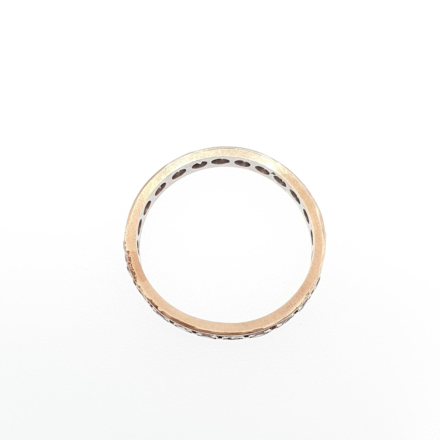 Old Vintage Solid 9ct Gold Full Eternity Ring White Spinel 9k 375 Band Sparkly Diamond Style Stacker Stacking Fine Womens Jewelry Jewellery