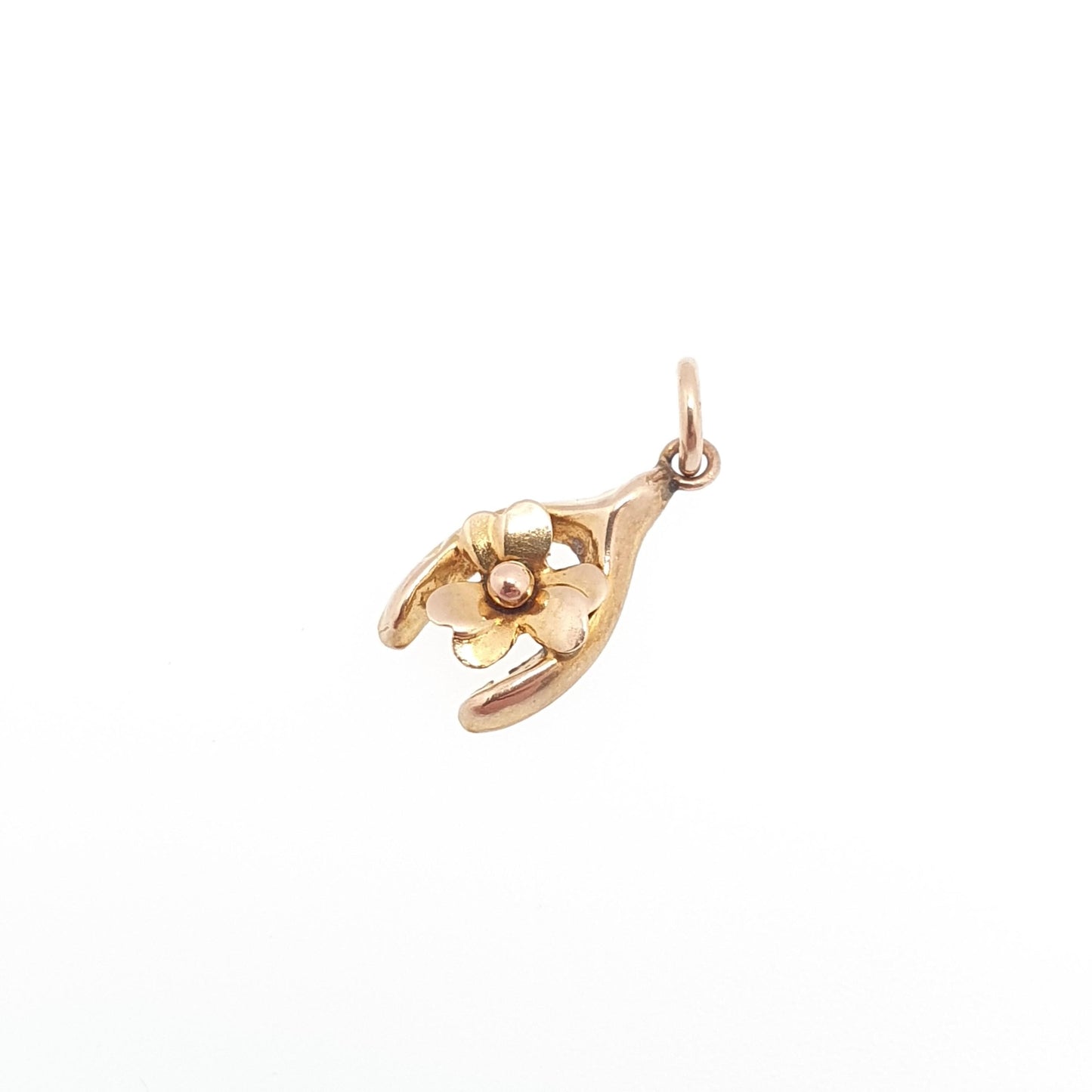 Antique Victorian 9ct 9k Gold Wishbone Clover Charm Pendant Necklace Bracelet Solid 375 Lucky Good Luck Vintage 1800s Jewelry Jewellery