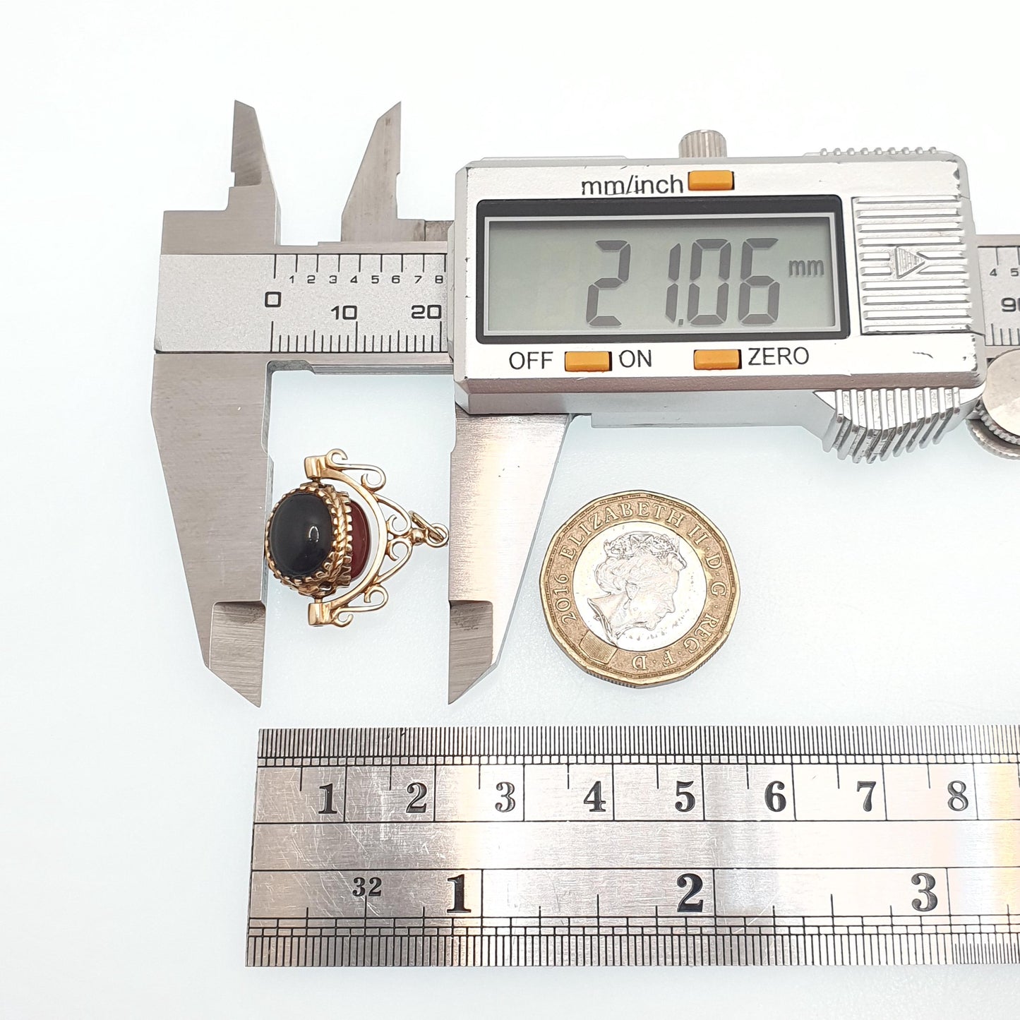 Vintage 9ct 9k Gold Spinner Fob Pendant Bloodstone Onyx Carnelian Necklace Victorian Style Small Hallmarked 375 Womens Jewelry Jewellery