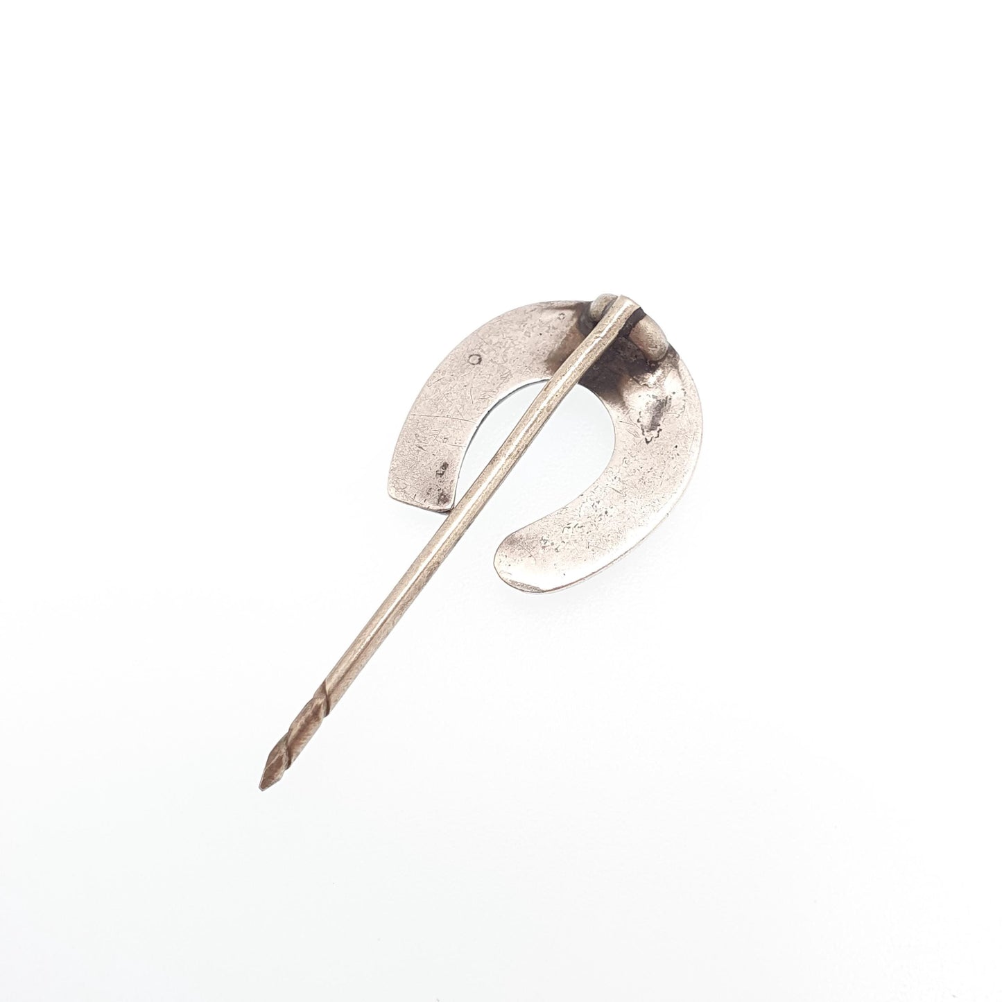 RESERVED/SOLD DON Antique Solid Silver Horseshoe Stick Pin Scottish Bloodstone Agate Jasper Victorian Lucky Good Luck Lapel Jacket