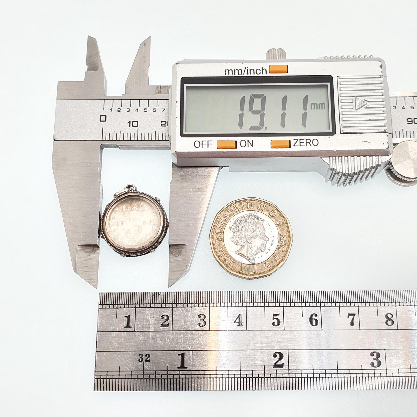 Antique Sterling Silver Victorian Coin Necklace Pendant Locket 1889 Threepence Queen Victoria Bracelet Charm Coins Royalty Great Britain