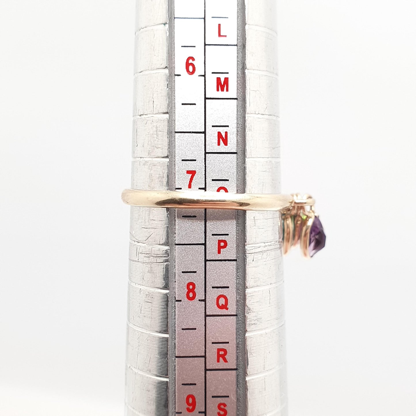 Solid 9ct Gold Olivine Peridot Ring Amethyst Blue Topaz Vintage Hanging Dangling Stacker Genuine Gemstone Drop Retro Jewelry Jewellery