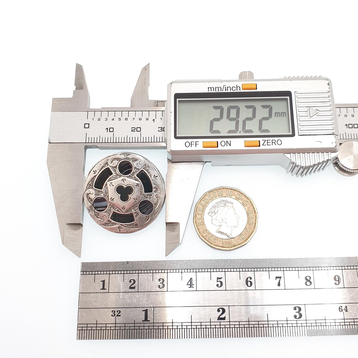 Antique Solid Silver Clover Bloodstone Brooch Victorian Agate 1876 Irish Celtic Gaelic Lucky Vintage Ireland Womens Jewelry Jewellery