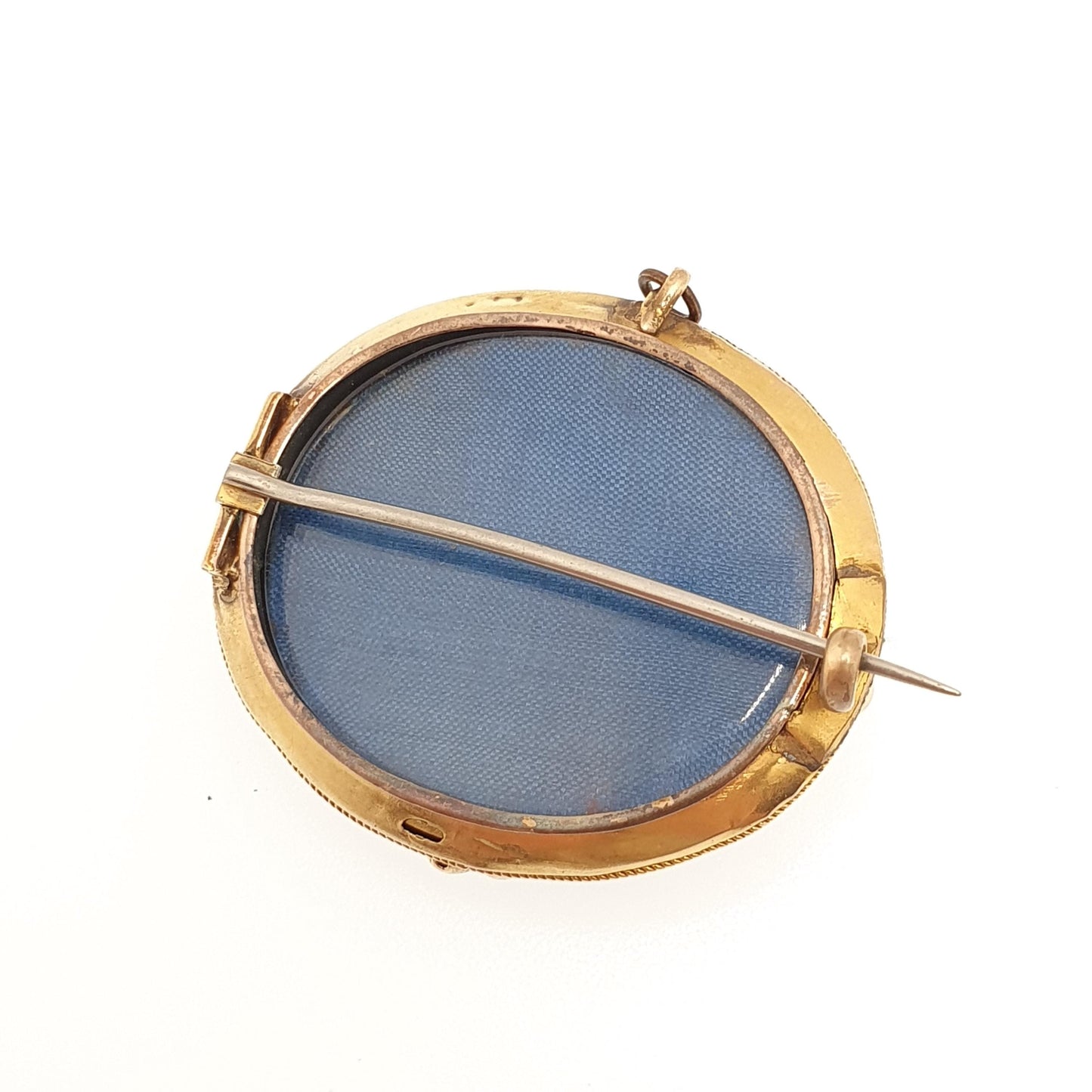 Antique Victorian 9ct Gold Brooch Star Blue Enamel Mourning Locket Solid 375 9k Seed Pearl Etruscan Revival Vintage Womens Jewelry Jewellery