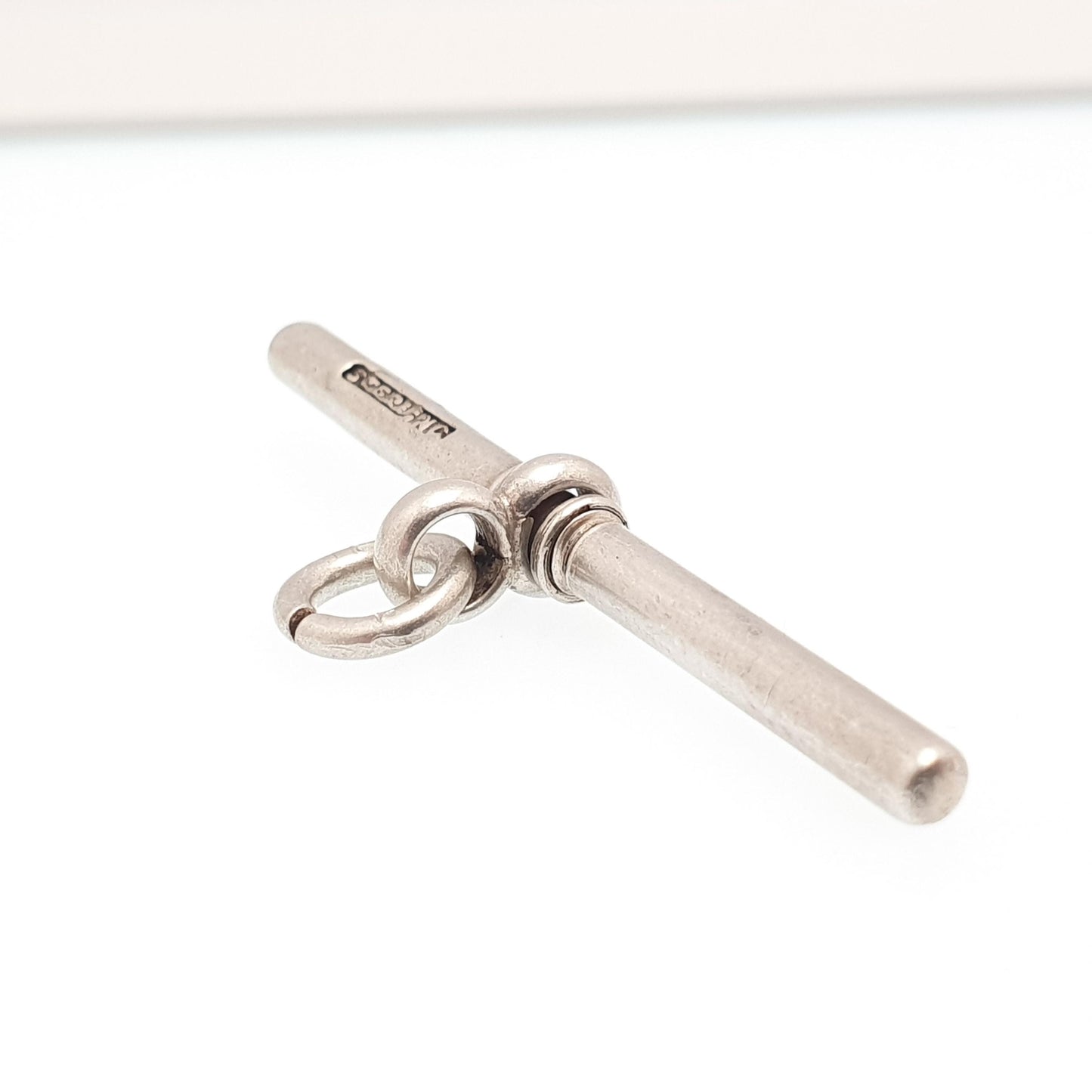 Antique Sterling Silver T Bar Pendant Fob Victorian Albert Chain Necklace Pocket Watch Charm Solid 925 Vintage Mens Womens Jewelry Jewellery