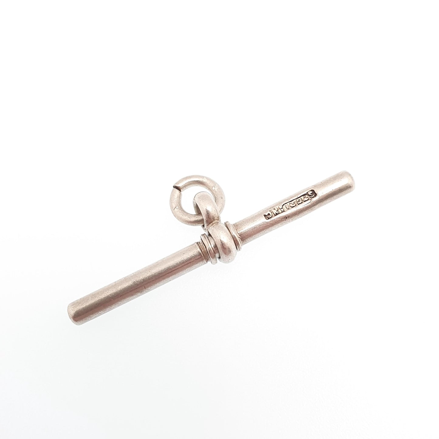 Antique Sterling Silver T Bar Pendant Fob Victorian Albert Chain Necklace Pocket Watch Charm Solid 925 Vintage Mens Womens Jewelry Jewellery