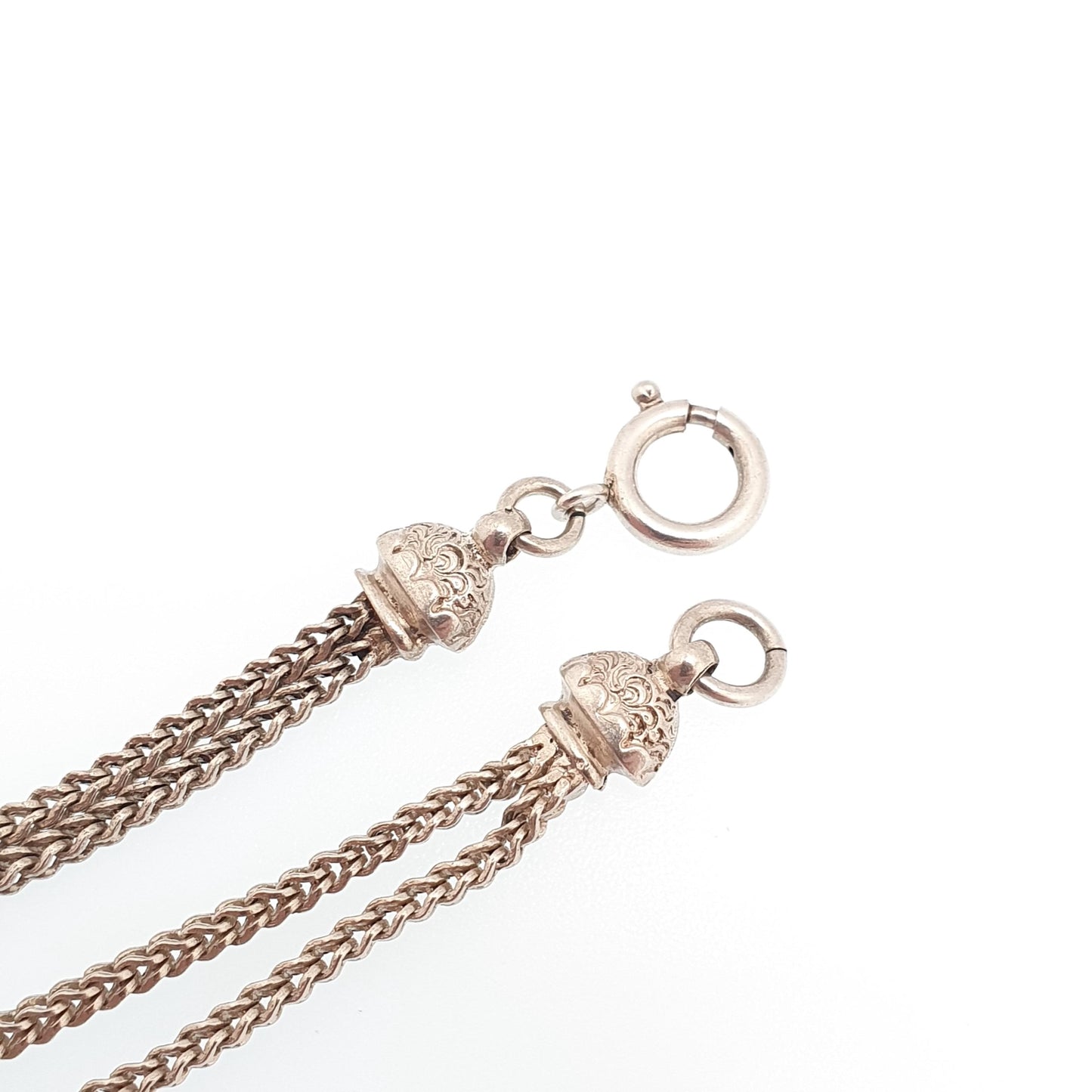 Antique Solid Silver Albertina Bracelet Victorian Foxtail Link Engraved Chain 7.73g 19.5cm Aesthetic Vintage Gift Womens Jewelry Jewellery