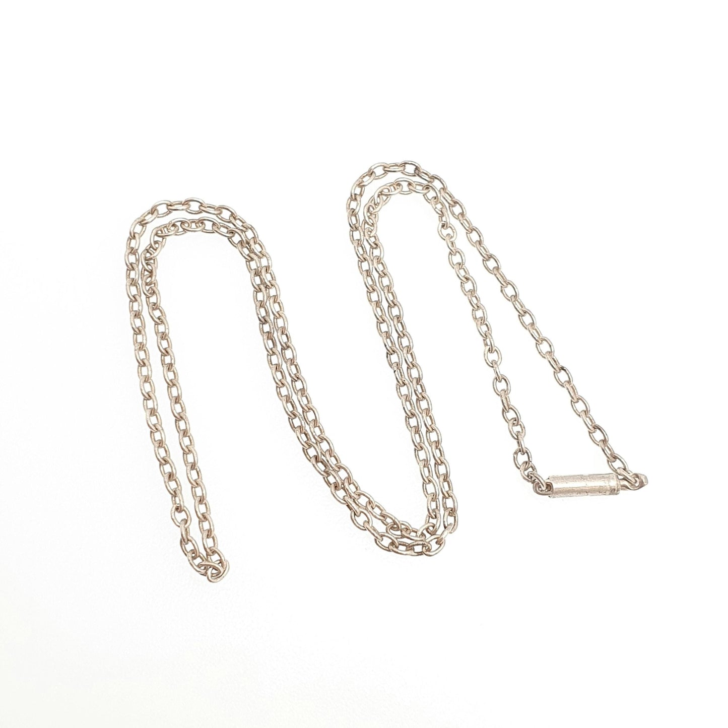 Antique Solid Silver Chain Necklace Cable Link 40cm 15.7" 3.43g Trace Oval Links Genuine Womens Vintage Old Retro Jewelry Jewellery