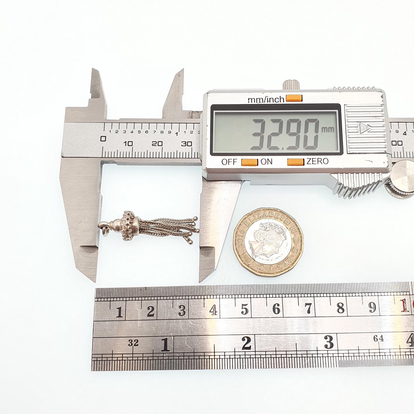 Antique Victorian Solid Silver Tassel Fob Bracelet Charm Necklace Pendant 1800s Genuine Albert Albertina Chain Vintage Womens Jewelry