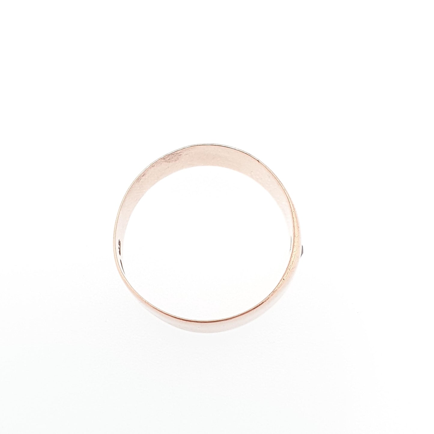 Antique 9ct Rose Gold Diamond Band Ring Wedding 1915 Hallmark Solid 9k 375 Wide Thick Gemstone Solitaire Mens Womens Vintage Jewelry