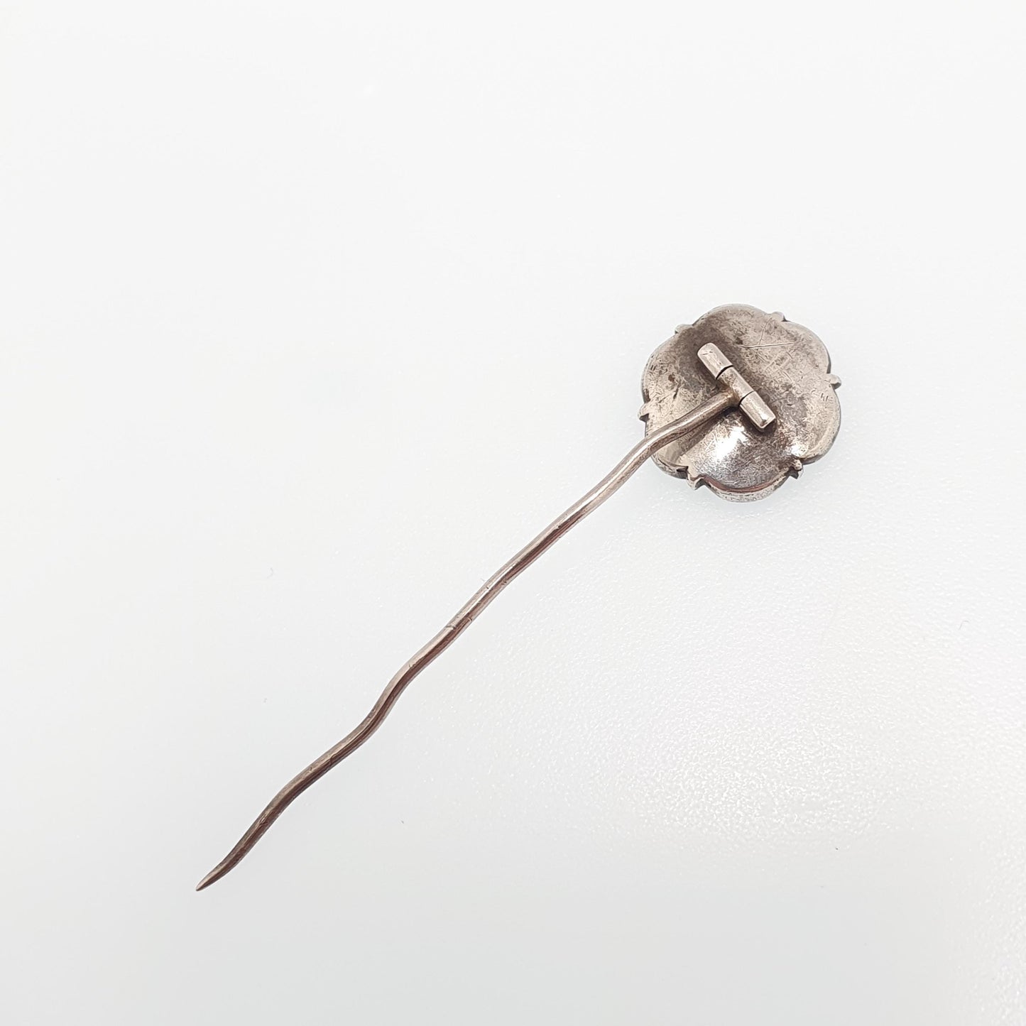 Antique Georgian Solid Silver Garnet Stick Pin Foiled Garnets Star Flower Crimped Solid Genuine Pyrope Real Gents Mens Jewelry Jewellery
