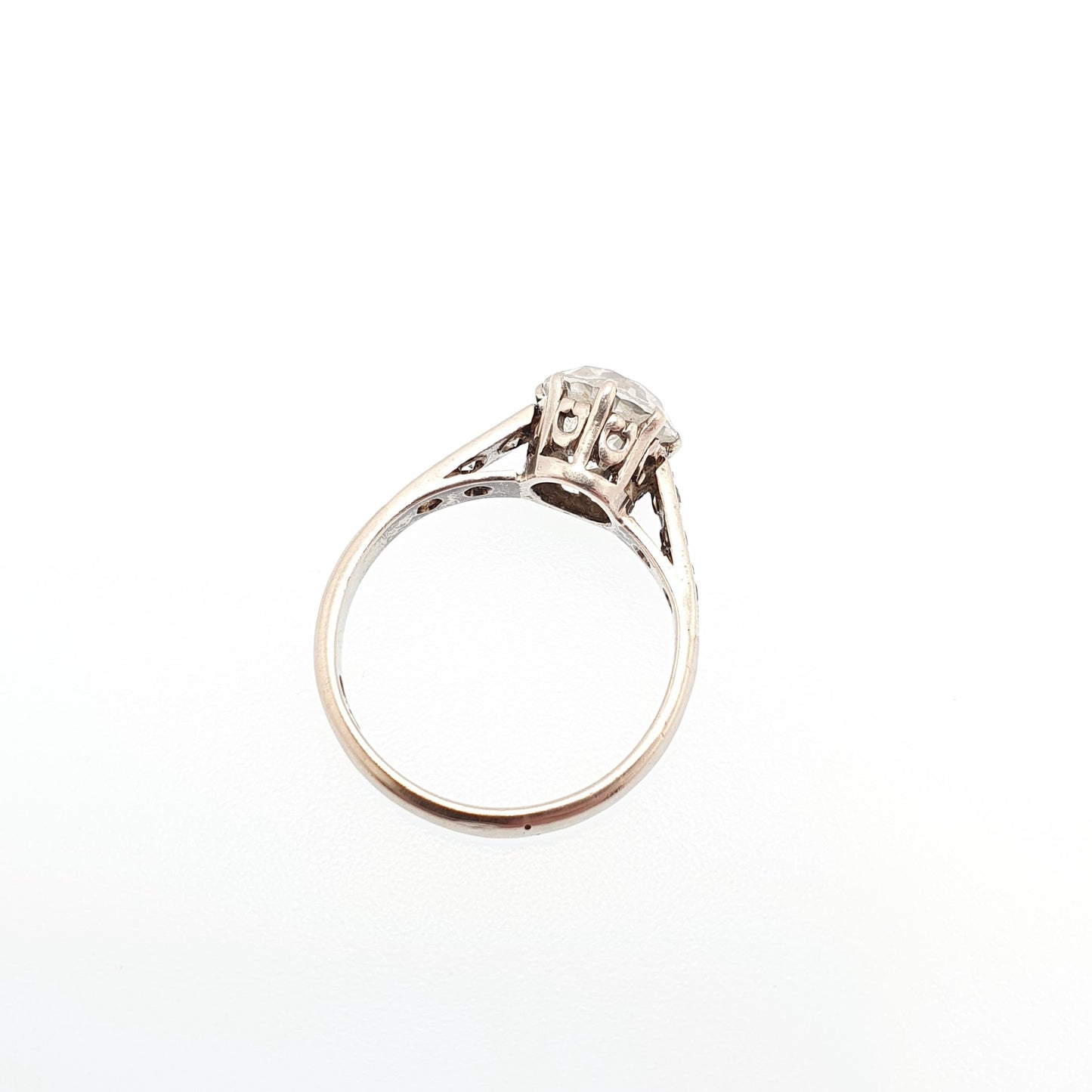 Old Vintage 9ct Gold White Sapphire Ring Large Brilliant Cut 1949 Hallmark Diamond Style Solid 375 9k Gemstone Womens Jewelry Jewellery