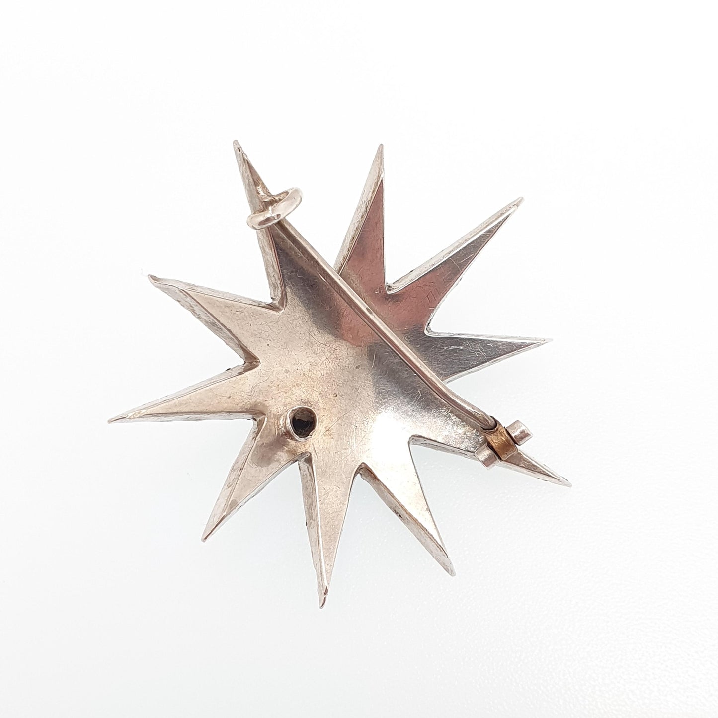 Antique Victorian Star Solid Silver Brooch Diamond Paste Old Cut Large Big Foiled Sparkly Starry Celestial Womens Jewelry Jewellery Vintage