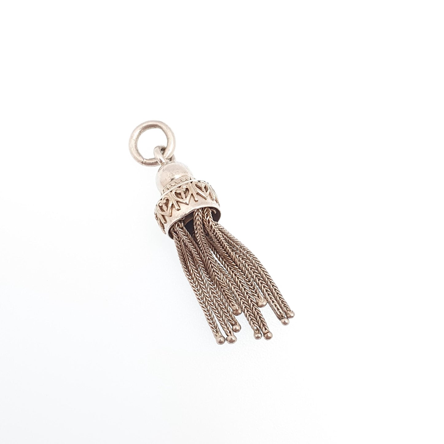 Antique Victorian Solid Silver Tassel Fob Bracelet Charm Necklace Pendant 1800s Genuine Albert Albertina Chain Vintage Womens Jewelry