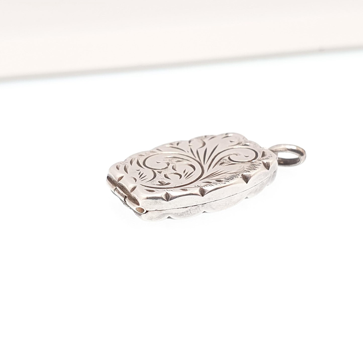 Vintage Sterling Silver Locket Rectangular 1977 Hallmarked Solid 925 Large Big Pendant Picture Photo Vintage Womens Jewelry Jewellery