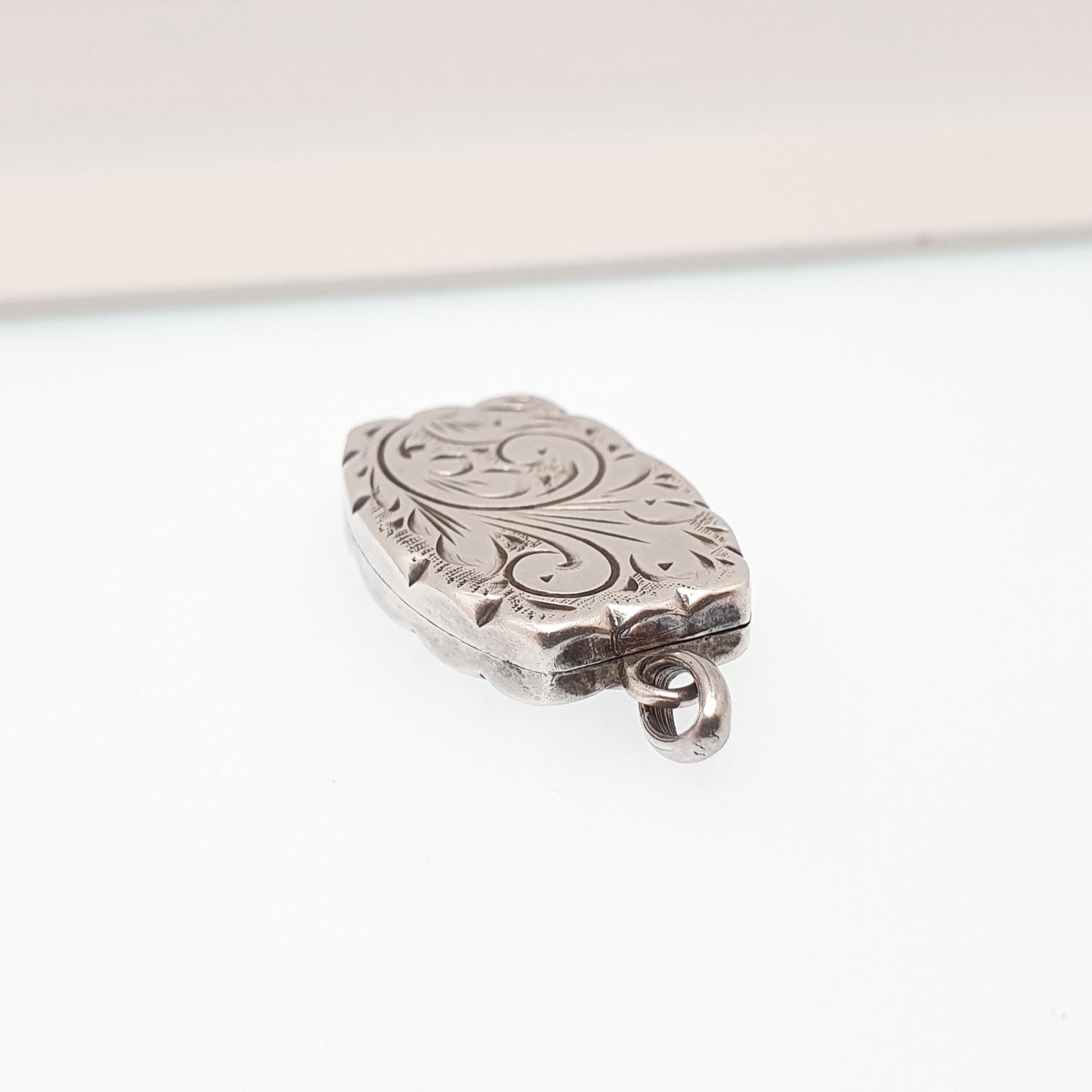 Vintage Sterling Silver Locket Rectangular 1977 Hallmarked Solid 925 Large Big Pendant Picture Photo Vintage Womens Jewelry Jewellery