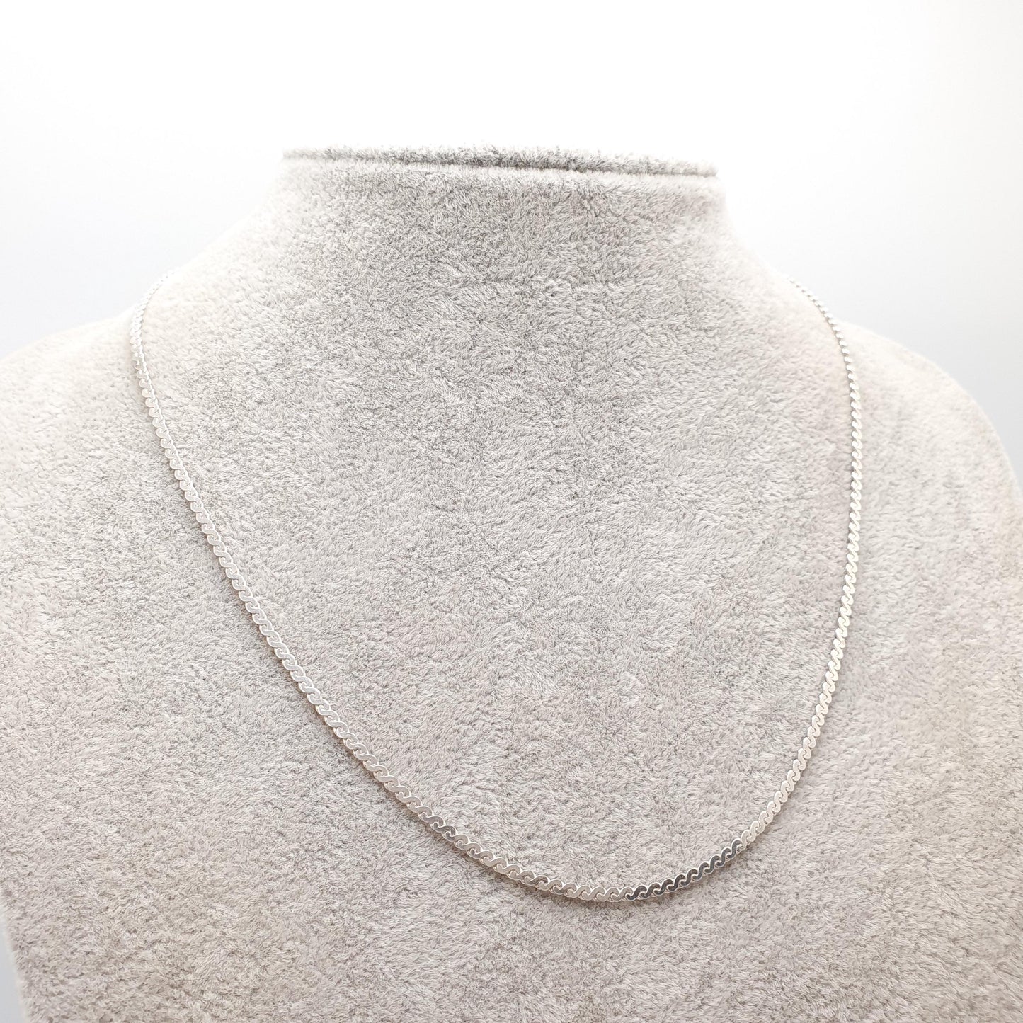 RESERVED/SOLD DON Vintage Sterling Silver Snake Wave Link Chain Necklace Oscillating 45cm 17.7" 5.94g Fine Solid 925 Womens