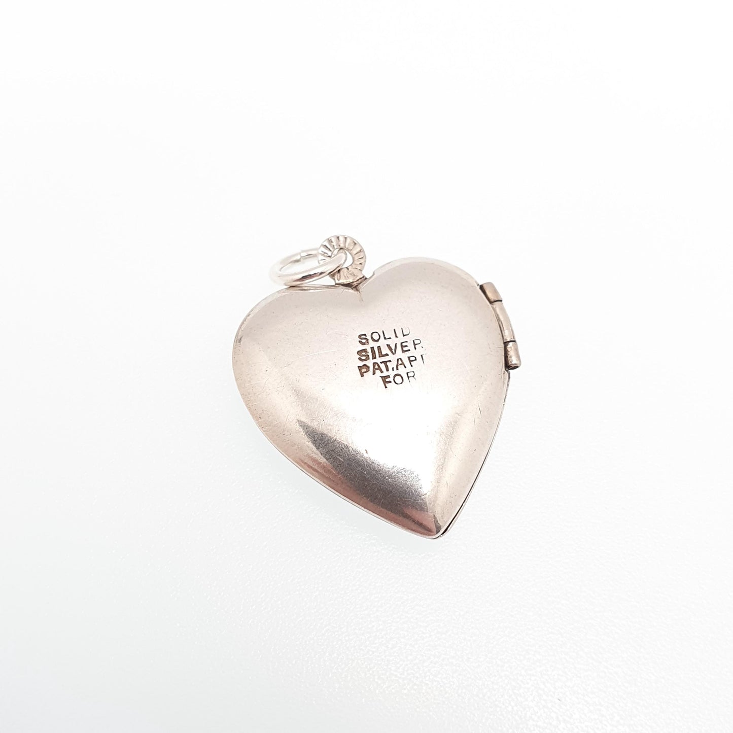 Antique Sterling Silver Bird Heart Locket Pendant Necklace Engraved Love Gift Cute Solid Vintage Picture Photo Womens Jewelry Jewellery