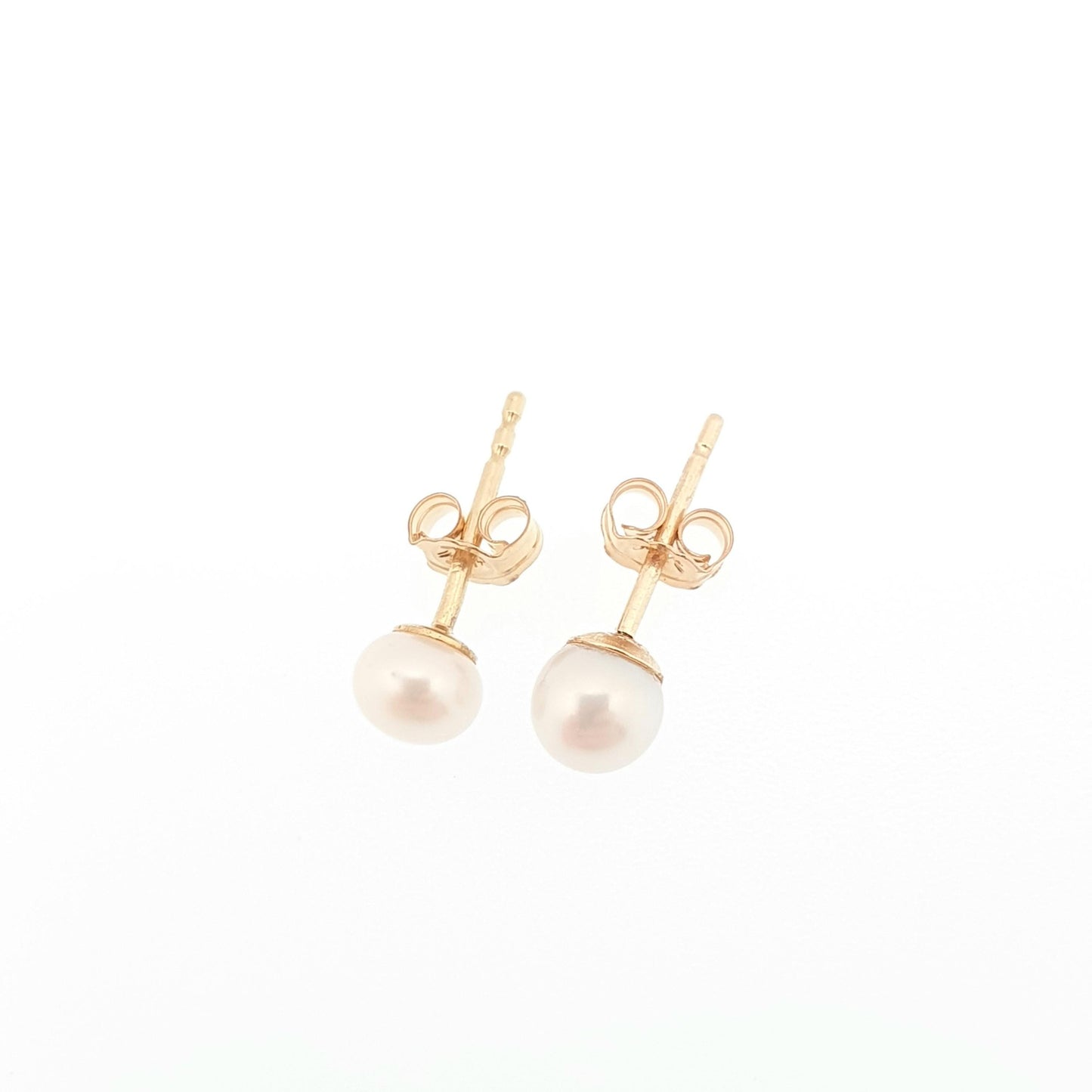 Vintage 9k Gold Cultured Pearl Earrings Stud White Cream Solid Yellow 9k 9 Carat Womens Ladies Jewelry Jewellery Bead Ball Jewellery Jewelry