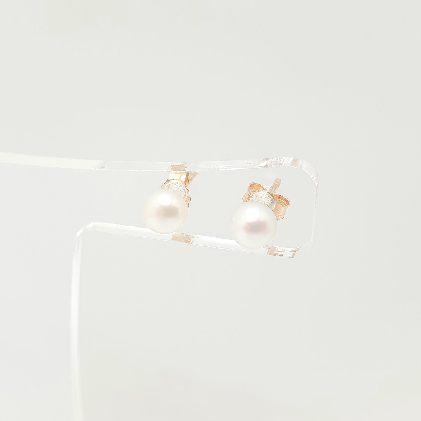 Vintage 9k Gold Cultured Pearl Earrings Stud White Cream Solid Yellow 9k 9 Carat Womens Ladies Jewelry Jewellery Bead Ball Jewellery Jewelry