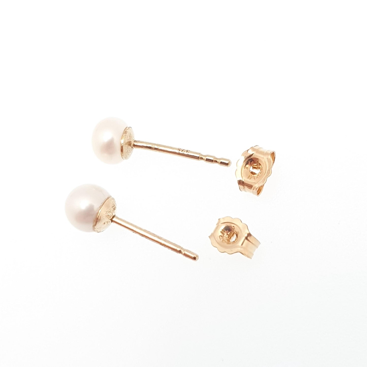 Vintage 9k Gold Cultured Pearl Earrings Stud White Cream Solid Yellow 9k 9 Carat Womens Ladies Jewelry Jewellery Bead Ball Jewellery Jewelry