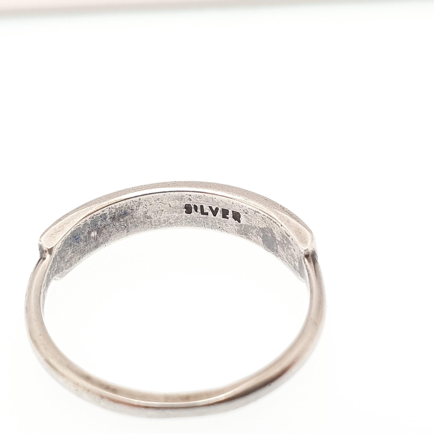 Antique Solid Silver Diamond Paste Ring Victorian Half Eternity Sparkly Rare Stacker Stacking Vintage Foiled Pastes Womens Jewelry Jewellery