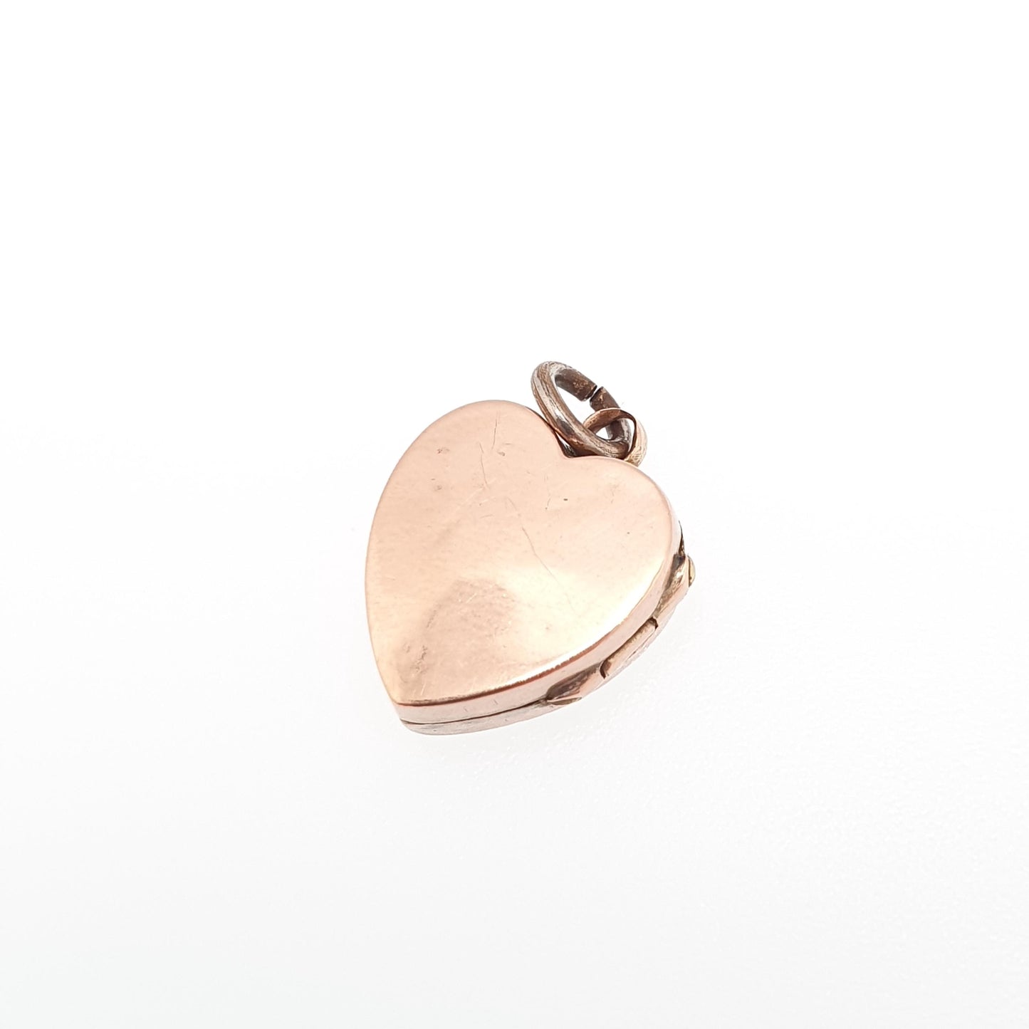 Antique 9ct 9k Gold Heart Locket Ruby Paste Seed Pearl Victorian Solid 375 Rose Pendant Back Front Small Photo Vintage Jewelry Jewellery