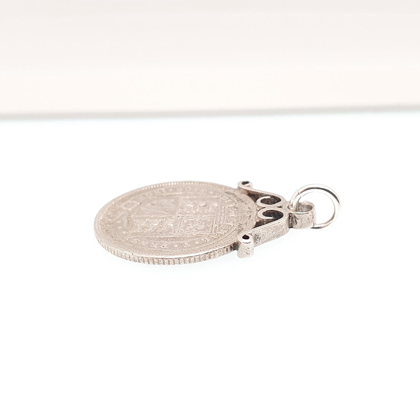 Antique Victorian Six Pence Silver Coin Necklace Pendant 1887 Queen Victoria Bracelet Charm Unisex Mens Womens Ladies Royalty Great Britain