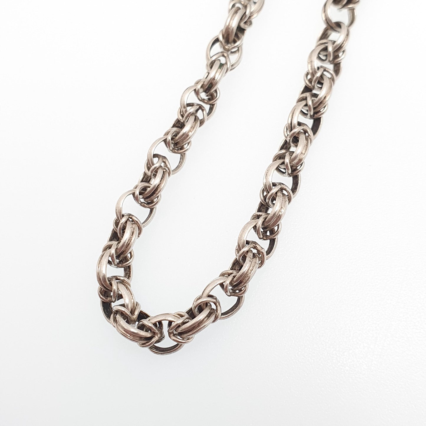 Antique Victorian Solid Silver Belcher Knot Link Bracelet Chain Dog Clip Large Rolo 8.20g 18cm Round Albert Vintage Womens Jewelry Jewellery