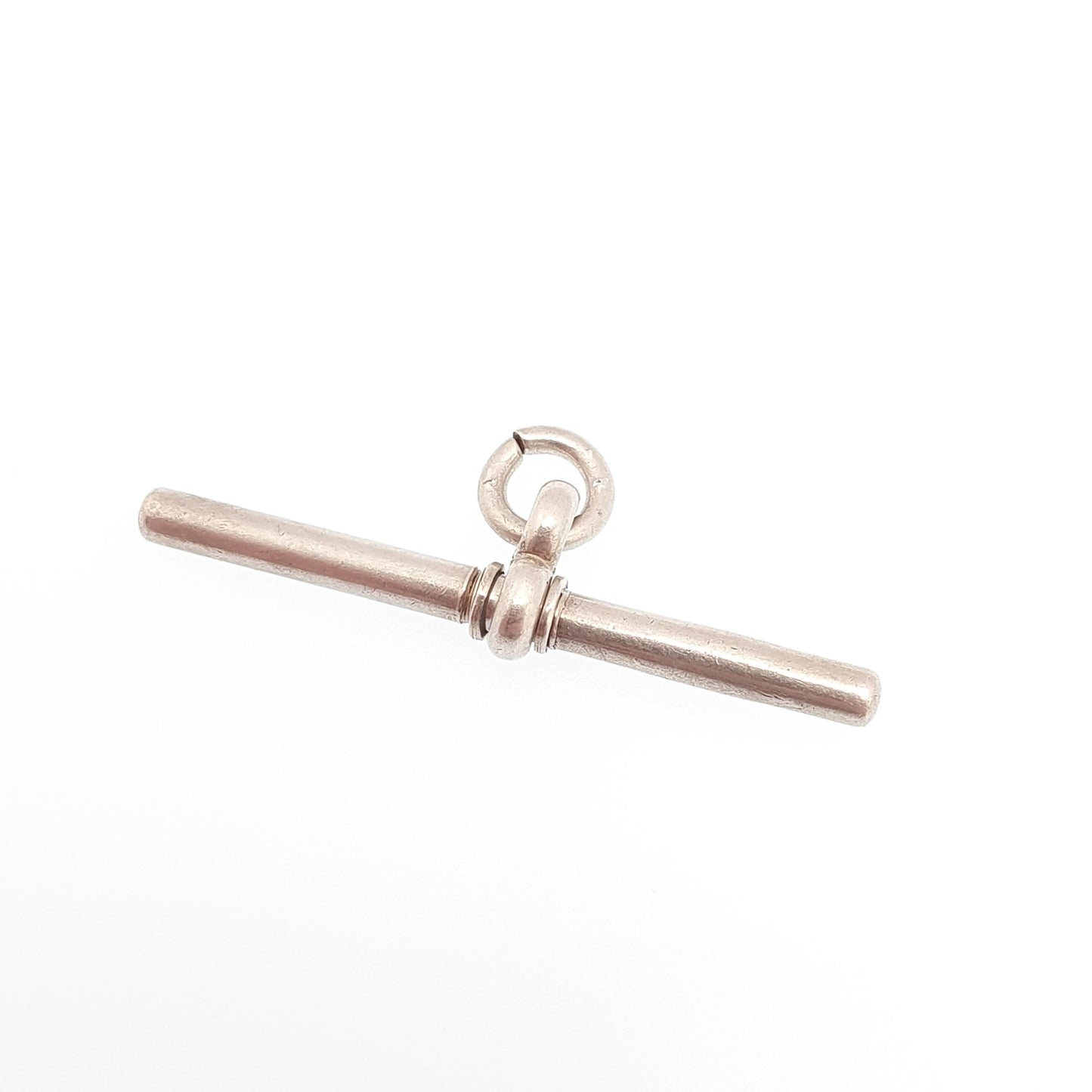Antique Sterling Silver T Bar Pendant Fob Victorian Albert Chain Necklace Pocket Watch Charm Solid 925 Vintage Mens Womens Jewelry Jewellery