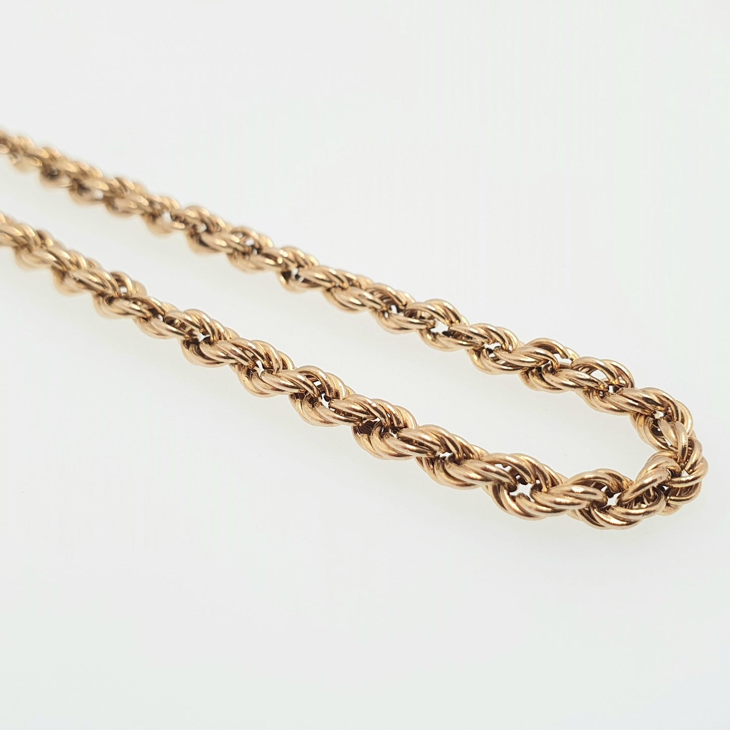 Vintage 9ct 375 Gold Rope Link Bracelet Helix Twist Chain 19.5cm 7.65" 2.49g Solid 9k Yellow Twisting Fine Estate Womens Jewelry Jewellery