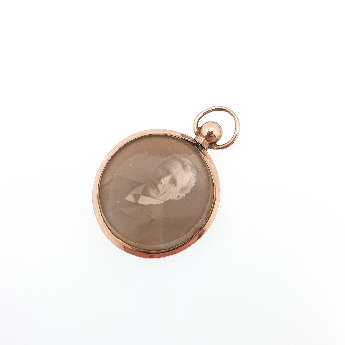 Antique 9ct Gold Locket Pendant Necklace 1905 Hallmark Solid 375 9k Round Plain Vintage Photo Picture Glass Gift Womens Jewelry Jewellery