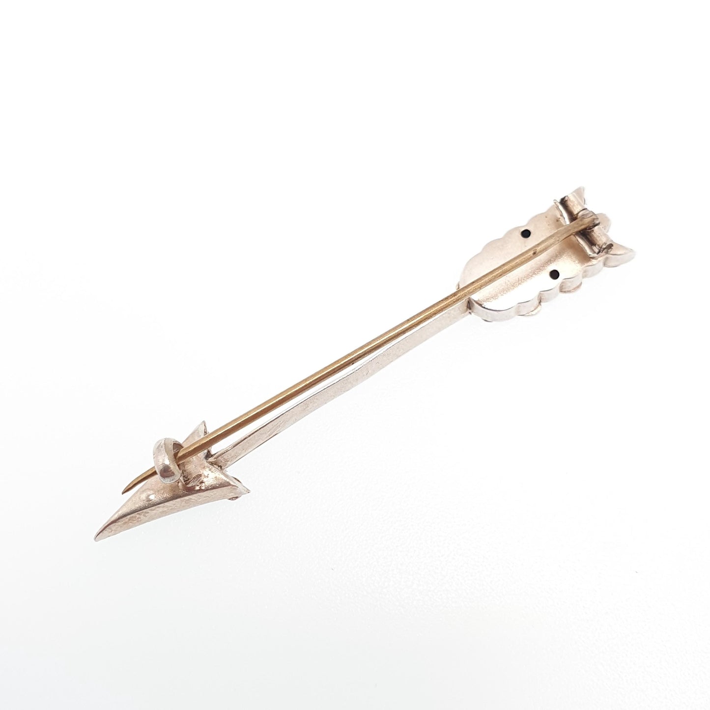 Antique Victorian Solid Silver Arrow Brooch Pin Sagittarius Archer Love Cupid Genuine 1800s Gift Vintage Womens Mens Jewellery Jewelry