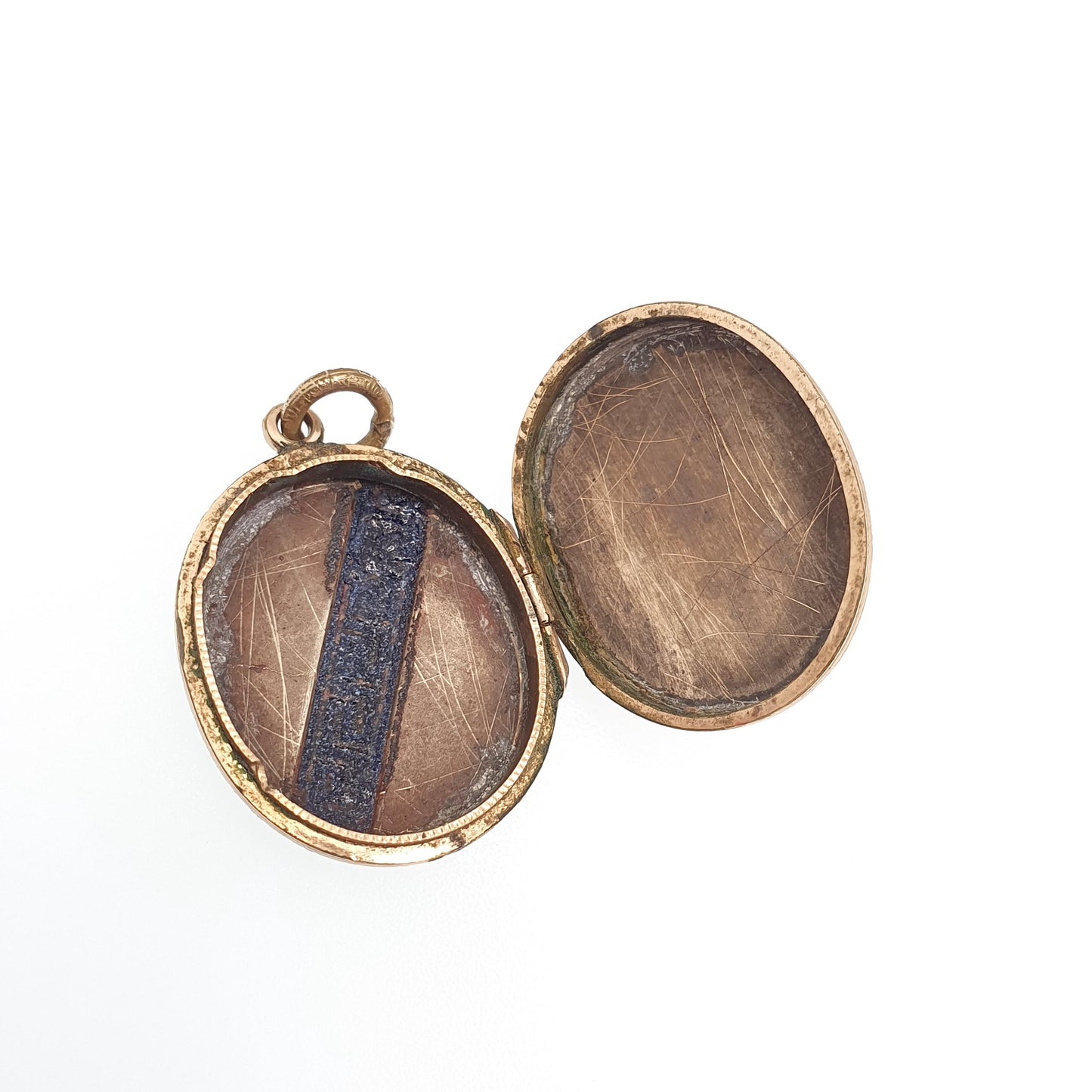 Antique Victorian 9ct Gold Locket Black Enamel Greek Key Pattern Pendant Necklace Solid 9k 375 Front Oval Vintage 1800s Jewelry Jewellery