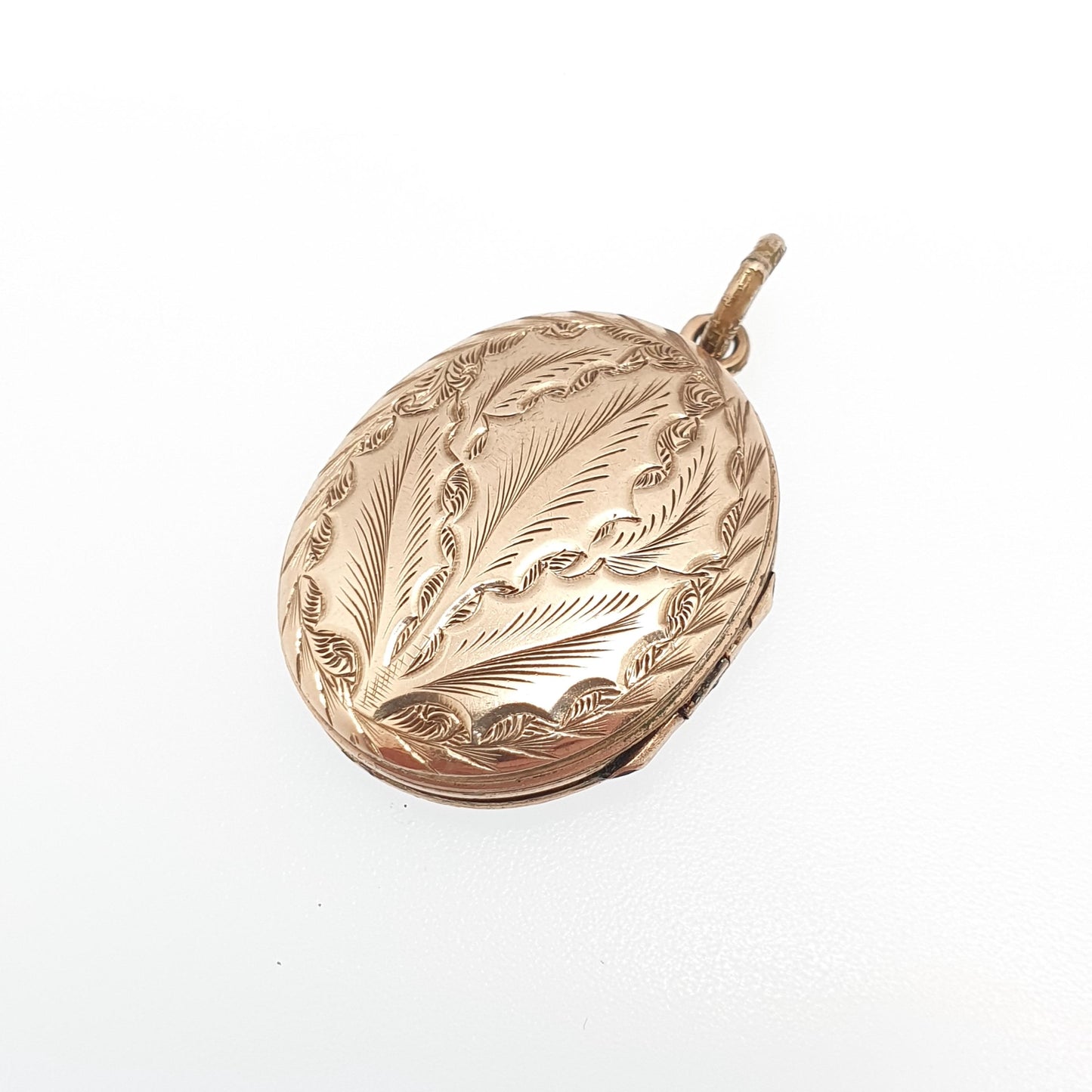 Antique Victorian 9ct Gold Locket Black Enamel Greek Key Pattern Pendant Necklace Solid 9k 375 Front Oval Vintage 1800s Jewelry Jewellery