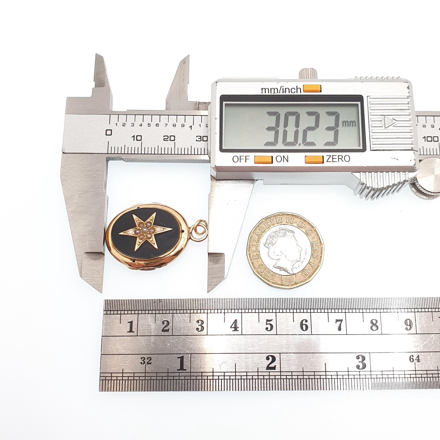 Antique 18ct Gold Star Pendant Necklace Onyx Seed Pearl Starburst Victorian Solid 18ct 750 Black Gemstone 1800s Vintage Jewelry Jewellery