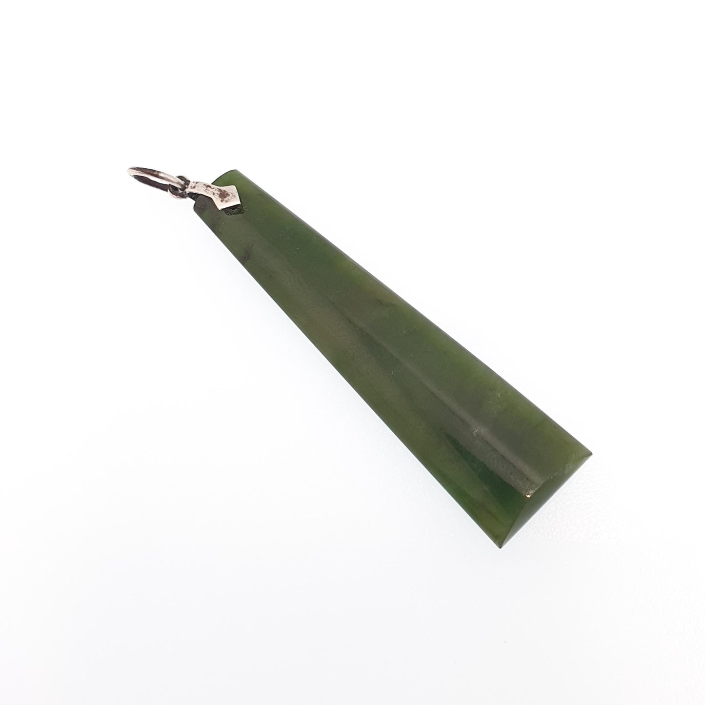 Antique Solid Silver New Zealand Jade Necklace Pendant Victorian New Zealand Maori Nephrite Green Large Shard Gemstone Jewelry Jewellery