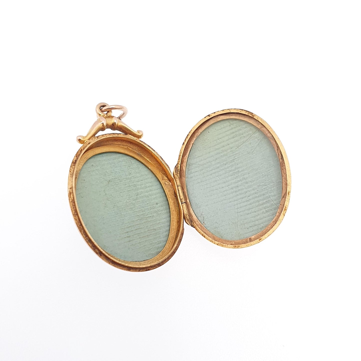 Antique 9ct Rose Gold Seed Pearl Locket Sapphire Paste Pendant Necklace Star Solid 9k 375 1910 Hallmark Vintage Womens Jewellery Jewelry