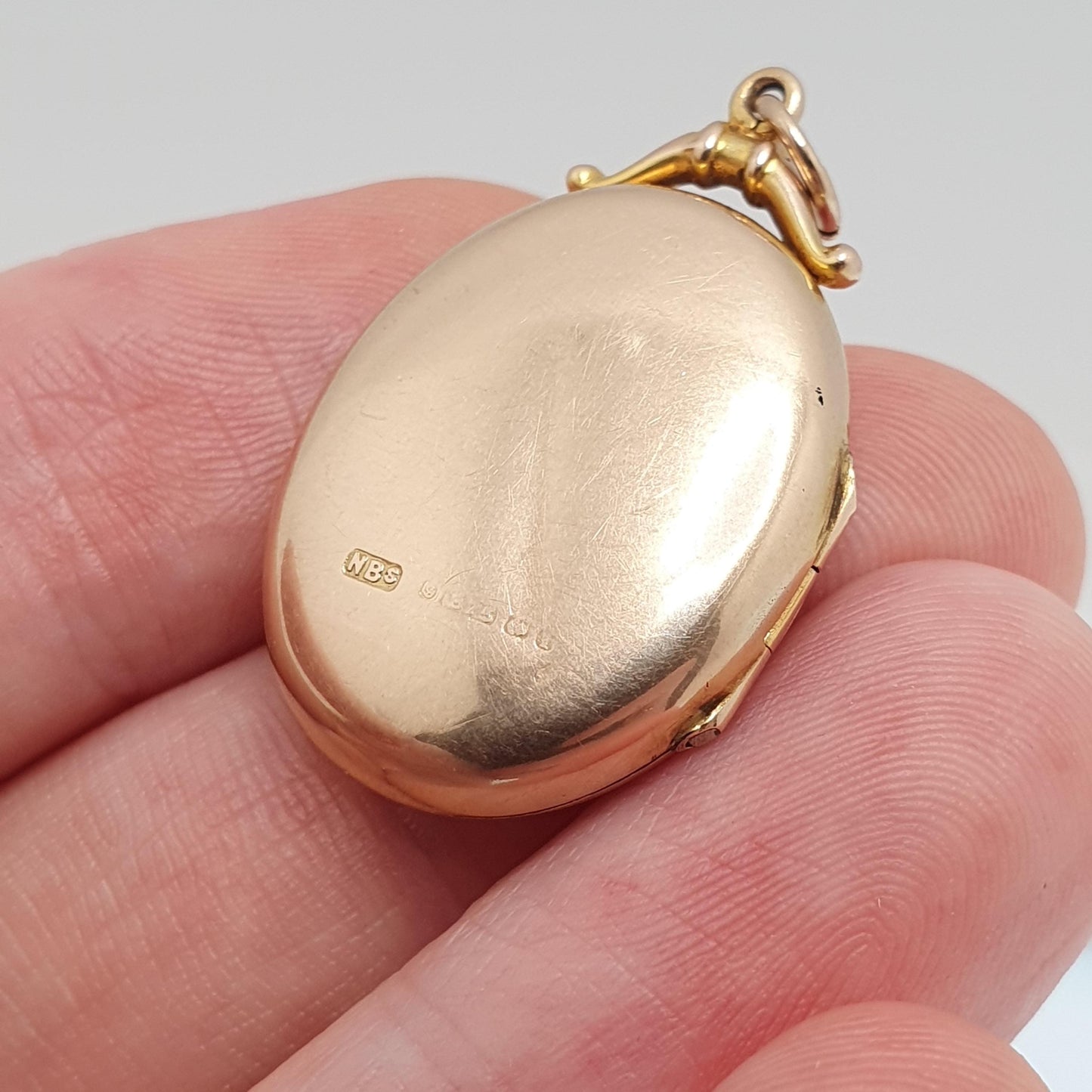 Antique 9ct Rose Gold Seed Pearl Locket Sapphire Paste Pendant Necklace Star Solid 9k 375 1910 Hallmark Vintage Womens Jewellery Jewelry