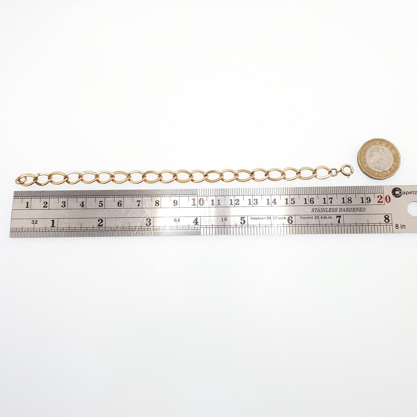 Old Vintage 12kt Rolled Gold Curb Link Bracelet AJC Co 18.5cm 7.25" 6.31g Gold Filled 12k Yellow Etched Thick Jewelry Jewellery Mens Womens