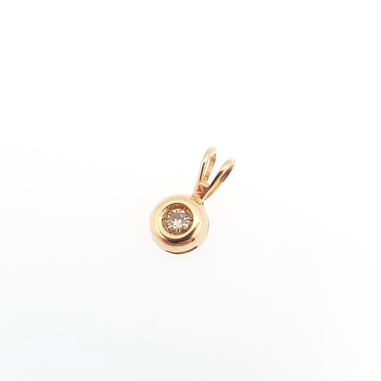 Vintage 18ct Gold Diamond Pendant 0.05ct Necklace Solid 750 18k Solitaire Small Brilliant Cut Real Gemstone Retro Womens Jewelry Jewellery
