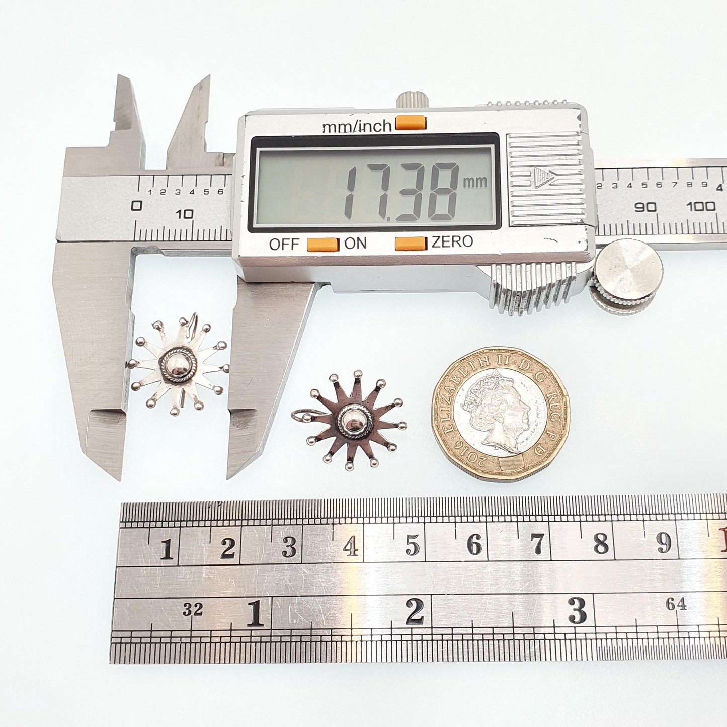 Antique Victorian Solid Silver Star Earrings Engraved Starburst Sunburst Etruscan Genuine Estate Fine 1800s Hook Vintage Jewelry Jewellery