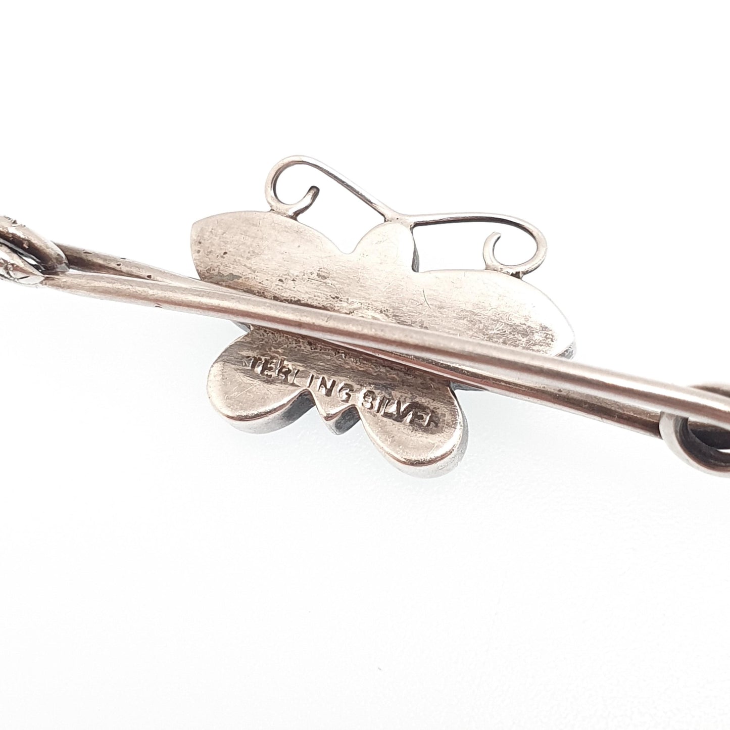 Antique Sterling Silver Silver Butterfly Brooch Aberdeenshire Granite Scottish Pin Victorian Safety Vintage Insect Bug Jewelry Jewellery