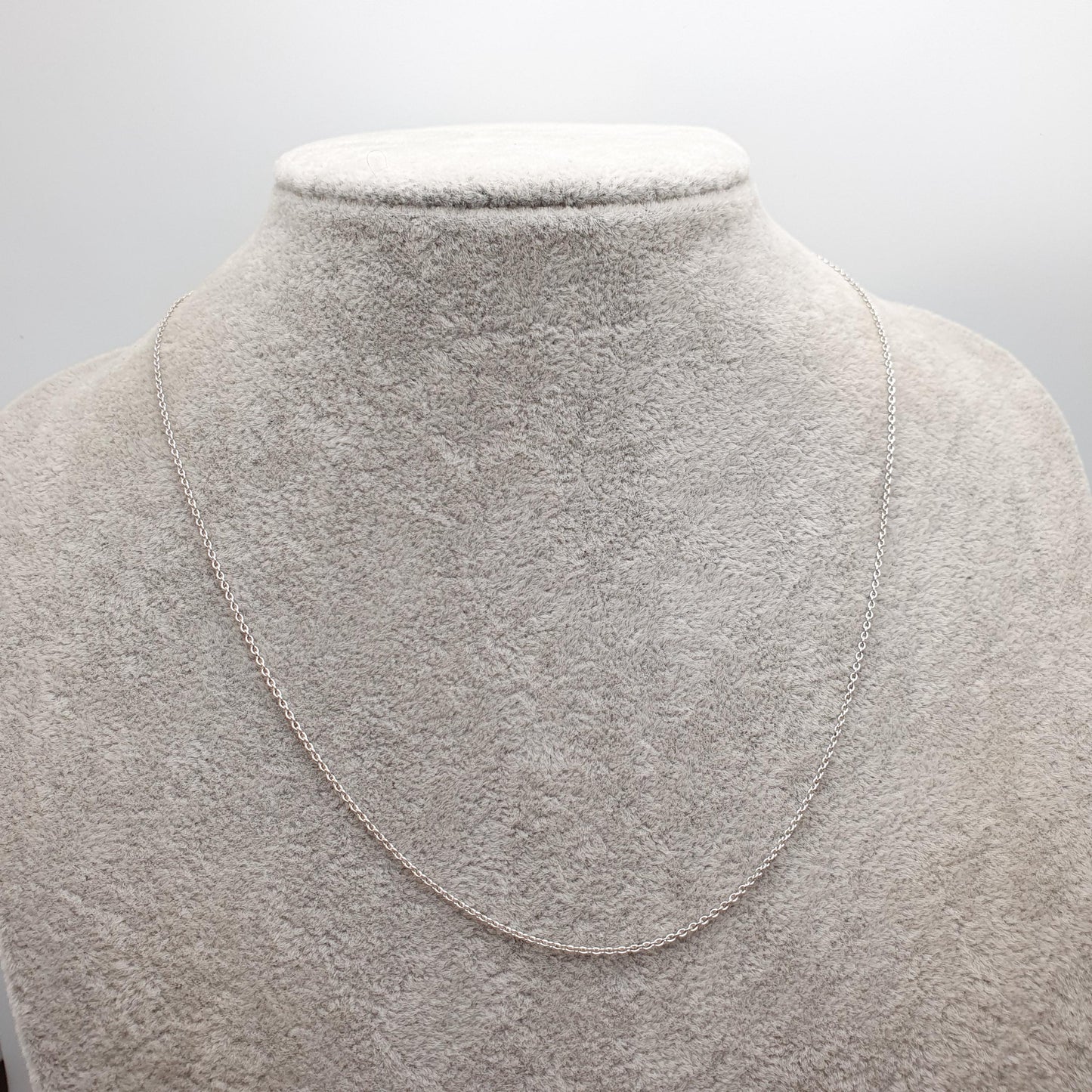 Antique Sterling Silver Chain Necklace Cable Link 45cm 17.7" 1.67g Trace Oval Links Genuine Womens Vintage Old Retro Jewelry Jewellery