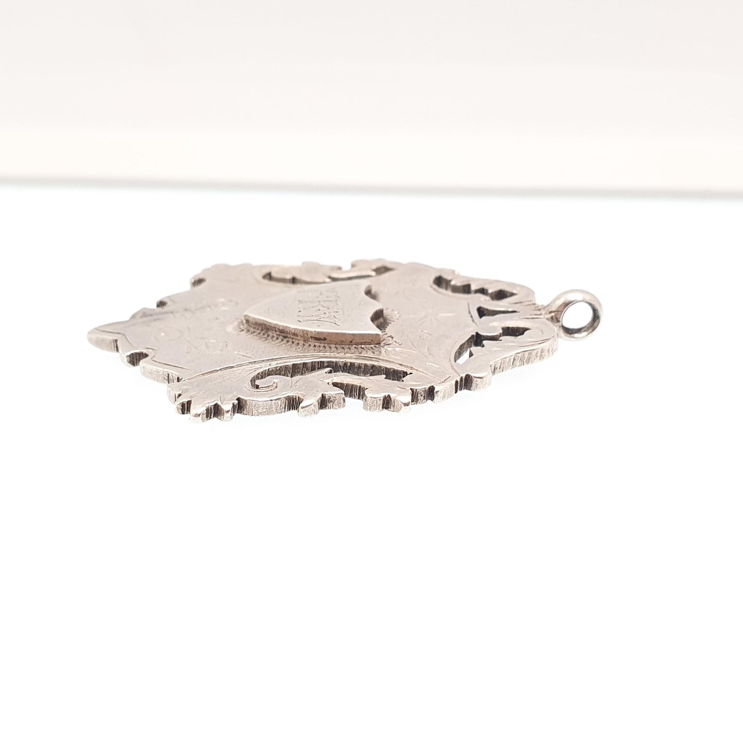 Antique Victorian Sterling Silver Albert Fob Pendant Big Heavy Large 1893 Hallmark Shield 13.96g Necklace Womens Mens Jewelry Jewellery