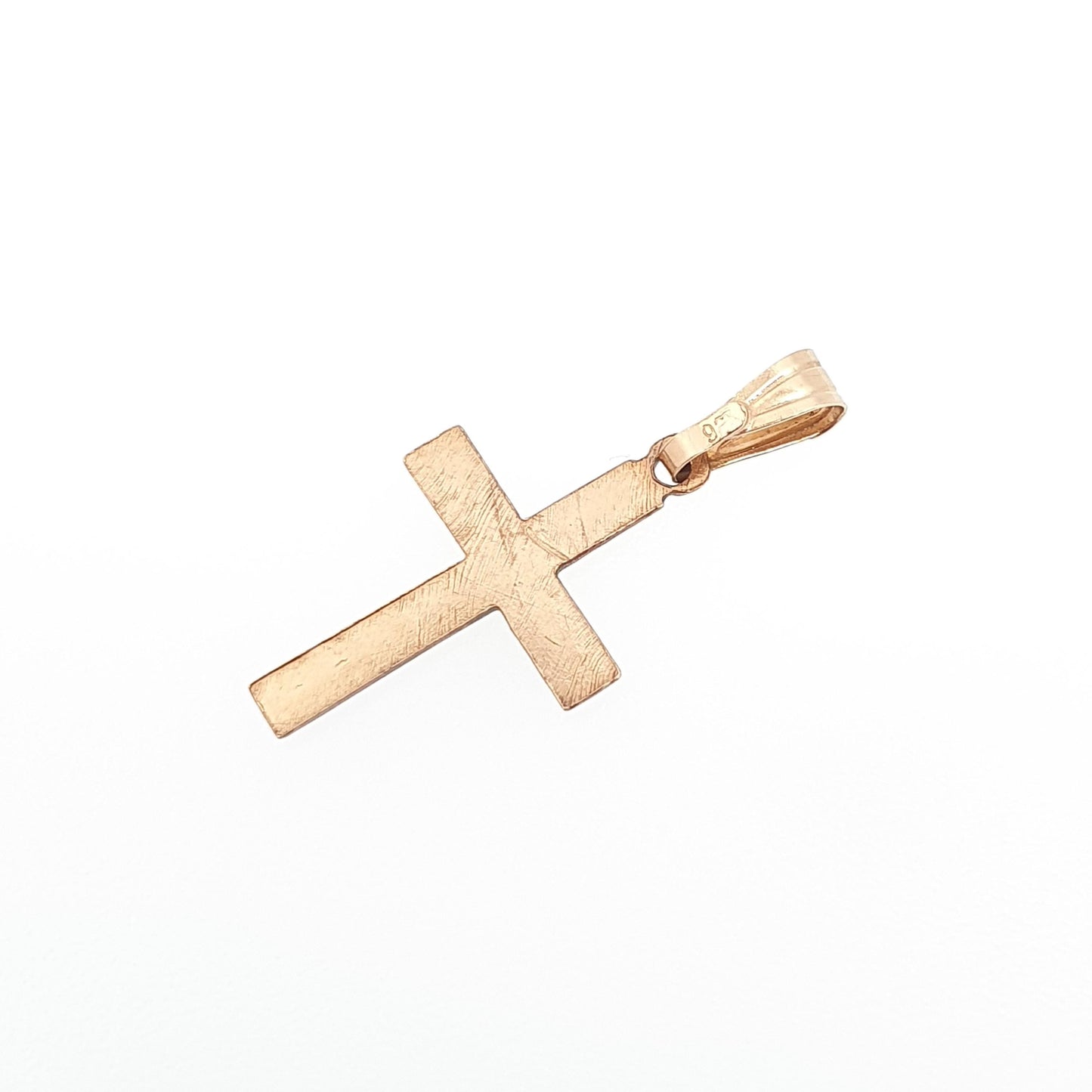 Vintage 9ct 9k Gold Crucifix Cross Necklace Pendant Charm Solid 375 Christian Catholic Christ Embossed Small Retro Womens Jewellery Jewelry