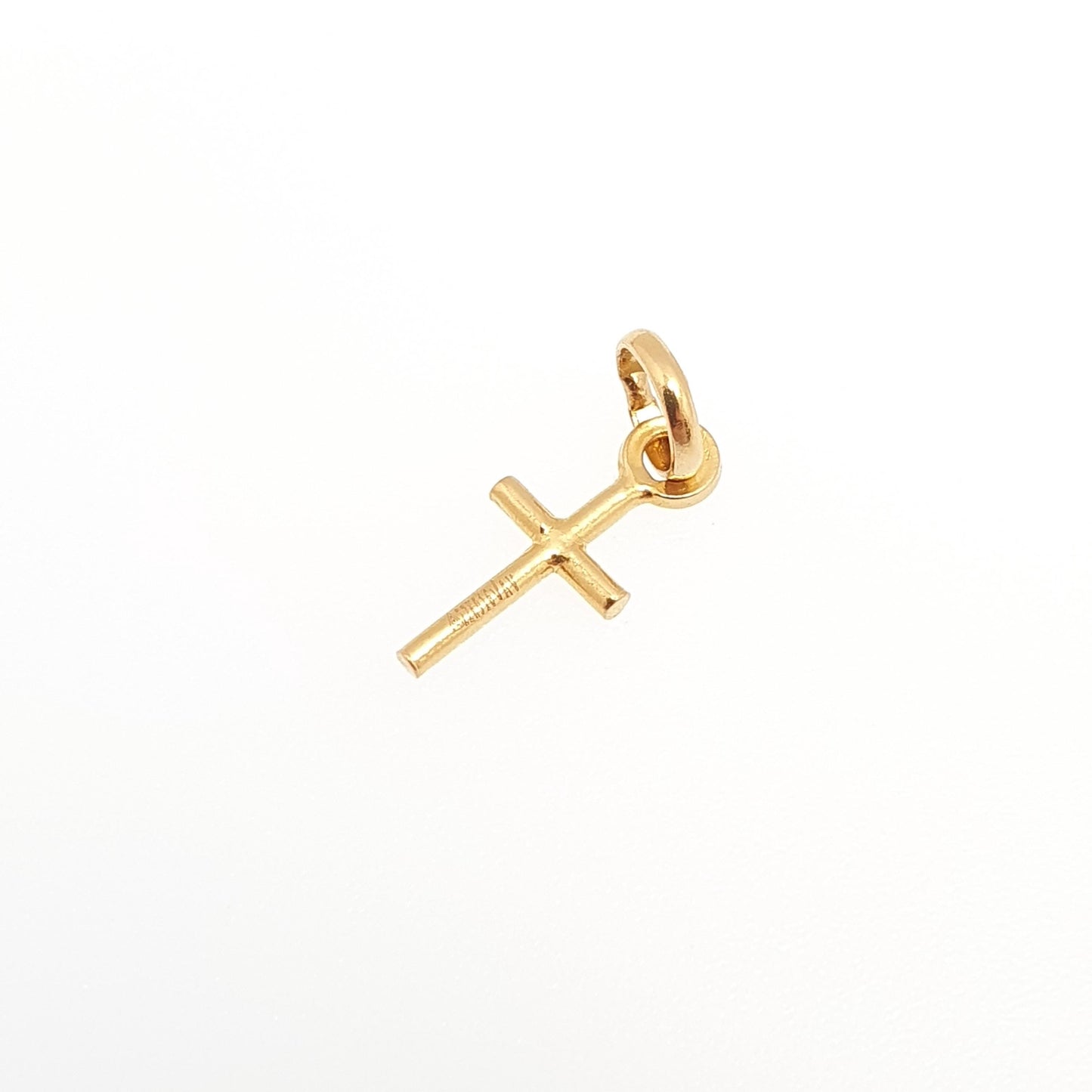 Vintage 18ct Gold Cross Pendant Charm Crucifix Necklace Solid 750 18k Small Petite Gift Christian Catholic Retro Womens Jewelry Jewellery