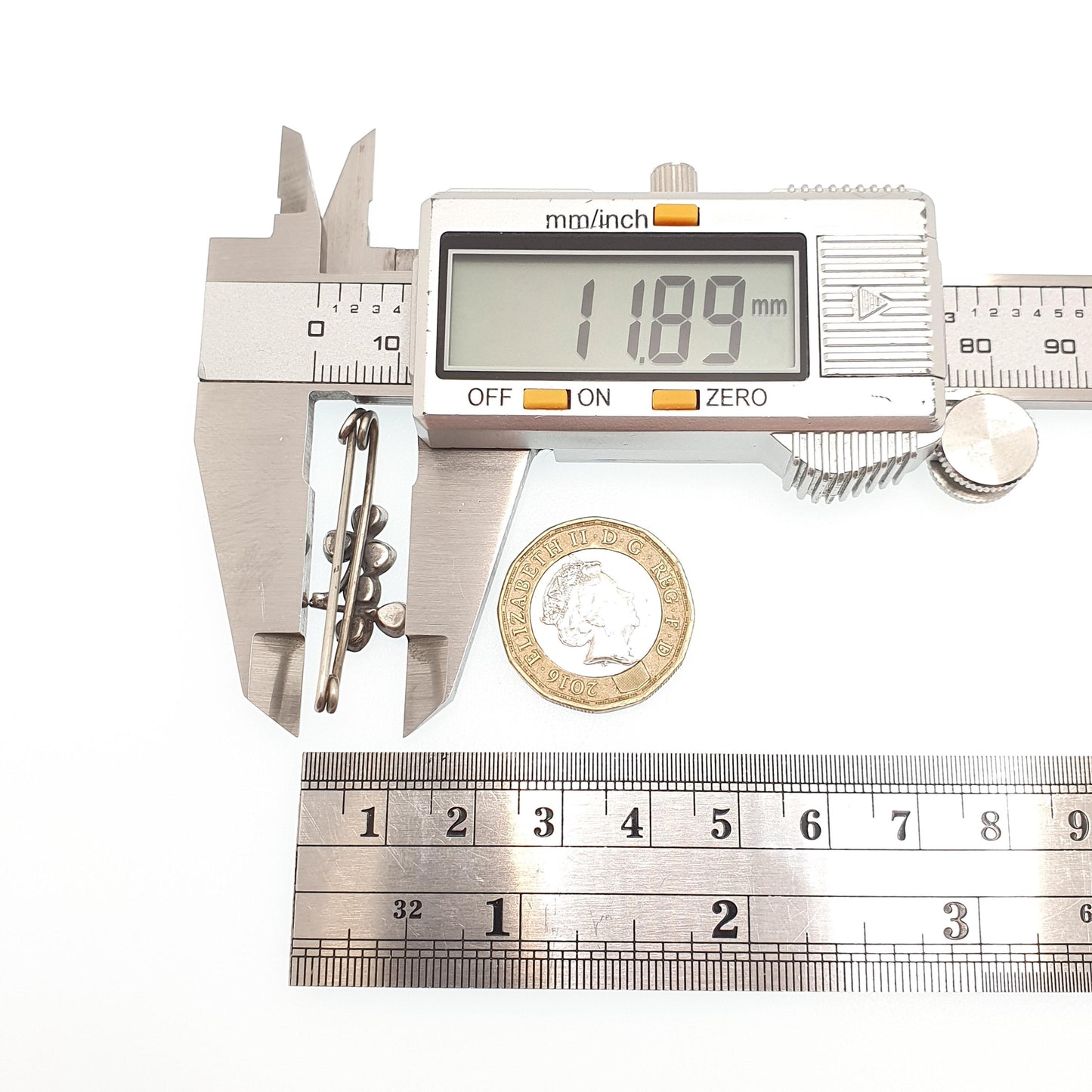 Antique Victorian Solid Silver Clover Brooch Connemara Marble Double Safety Pin Irish Genuine Lucky 1800s Gift Vintage Jewellery Jewelry